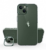 Eiroo Lens Stand iPhone 14 Yeil Kamera effaf Silikon Klf