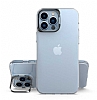 Eiroo Lens Stand iPhone 14 Pro Siyah Kamera effaf Silikon Klf