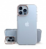 Eiroo Lens Stand iPhone 14 Pro Rose Gold Kamera effaf Silikon Klf
