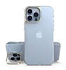 Eiroo Lens Stand iPhone 14 Pro Gold Kamera effaf Silikon Klf