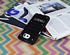 Eiroo Lesan Samsung i9800 Galaxy S6 Standl Metal Delikli Siyah Rubber Klf - Resim 2
