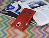 Eiroo Lesan Samsung N9100 Galaxy Note 4 Standl Metal Delikli Krmz Rubber Klf - Resim: 3