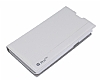 LG G Pro Lite Gizli Mknatsl nce Yan Kapakl Beyaz Deri Klf - Resim: 2