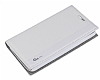 LG G2 Mini Gizli Mknatsl nce Yan Kapakl Beyaz Deri Klf - Resim: 1