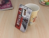 LG G2 Mini Telefon Kulbesi Gizli Mknatsl Pencereli Deri Klf - Resim: 4