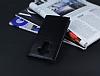 LG G4 Gizli Mknatsl Yan Kapakl Siyah Deri Klf - Resim 2