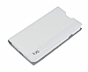 LG L70 Gizli Mknatsl nce Yan Kapakl Beyaz Deri Klf - Resim 3