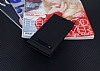 LG X Cam Gizli Mknatsl Yan Kapakl Siyah Deri Klf - Resim 1