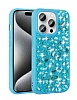 Eiroo Linea iPhone 15 Pro Tal Ak Mavi Silikon Klf