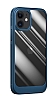Eiroo Lion iPhone 12 / 12 Pro 6.1 in Silikon Cam Mavi Klf