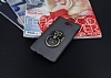 Eiroo Lion Ring Samsung Galaxy J7 Prime / J7 Prime 2 Selfie Yzkl Dark Silver Rubber Klf - Resim 1