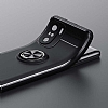 Eiroo Liquid Ring Xiaomi Redmi K40 Standl Siyah-Mavi Silikon Klf - Resim: 1