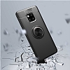 Eiroo Liquid Ring Huawei Mate 20 Pro Standl Lacivert-Siyah Silikon Klf - Resim 3