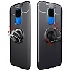 Eiroo Liquid Ring Huawei Mate 30 Lite Standl Siyah Silikon Klf - Resim: 1