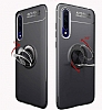 Eiroo Liquid Ring Huawei P Smart S Standl Siyah-Lacivert Silikon Klf - Resim: 1