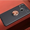 Eiroo Liquid Ring Huawei P20 Lite Standl Krmz-Siyah Silikon Klf - Resim: 2