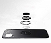 Eiroo Liquid Ring Huawei P40 Lite Standl Siyah-Krmz Silikon Klf - Resim: 2