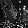 Eiroo Liquid Ring Huawei P40 Standl Siyah-Krmz Silikon Klf - Resim 2