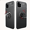 Eiroo Liquid Ring iPhone 11 Pro Max Standl Rose Gold-Siyah Silikon Klf - Resim: 5
