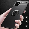 Eiroo Liquid Ring iPhone 11 Standl Krmz-Siyah Silikon Klf - Resim: 2