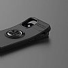 Eiroo Liquid Ring iPhone 12 / iPhone 12 Pro 6.1 in Standl Krmz-Siyah Silikon Klf - Resim: 1