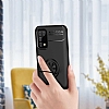 Eiroo Liquid Ring Samsung Galaxy A02s Standl Siyah Silikon Klf - Resim: 5
