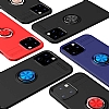 Eiroo Liquid Ring iPhone 12 Pro Max 6.7 in Standl Mavi-Siyah Silikon Klf - Resim: 5