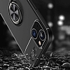 Eiroo Liquid Ring iPhone 14 Standl Siyah-Mavi Silikon Klf - Resim 2
