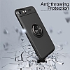 Eiroo Liquid Ring iPhone 6 / 6S Standl Siyah-Lacivert Silikon Klf - Resim: 1