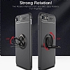 Eiroo Liquid Ring iPhone 6 / 6S Standl Siyah Silikon Klf - Resim: 2
