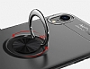 Eiroo Liquid Ring iPhone XR Standl Krmz-Siyah Silikon Klf - Resim: 3