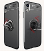 Eiroo Liquid Ring iPhone XR Standl Krmz Silikon Klf - Resim: 2