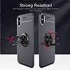 Eiroo Liquid Ring iPhone XS Max Standl Lacivert Silikon Klf - Resim 2