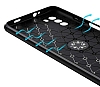 Eiroo Liquid Ring Xiaomi Poco M3 Standl Siyah-Mavi Silikon Klf - Resim: 1