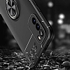 Eiroo Liquid Ring Xiaomi Poco M3 Standl Siyah-Krmz Silikon Klf - Resim: 2
