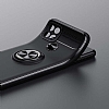 Eiroo Liquid Ring Oppo A15S Standl Siyah-Rose Gold Silikon Klf - Resim: 3