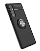 Eiroo Liquid Ring Oppo Reno3 Pro 5G Standl Siyah Silikon Klf