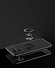 Eiroo Liquid Ring Oppo Reno7 4G Standlı Siyah-Mavi Silikon Kılıf - Resim: 2