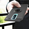 Eiroo Liquid Ring Oppo RX17 Pro Standl Krmz-Siyah Silikon Klf - Resim: 3