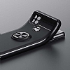 Eiroo Liquid Ring Realme C25s Standl Krmz-Siyah Silikon Klf - Resim: 1