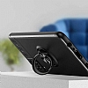 Eiroo Liquid Ring Samsung Galaxy A12 Standl Siyah-Mavi Silikon Klf - Resim: 7