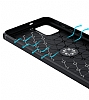 Eiroo Liquid Ring Samsung Galaxy A04e Standl Siyah-Mavi Silikon Klf - Resim: 5