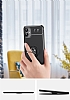 Eiroo Liquid Ring Samsung Galaxy A04e Standl Siyah Silikon Klf - Resim 3