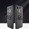 Eiroo Liquid Ring Samsung Galaxy A10 Standl Siyah-Krmz Silikon Klf - Resim 4