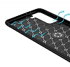 Eiroo Liquid Ring Samsung Galaxy S21 Standl Siyah-Krmz Silikon Klf - Resim: 2