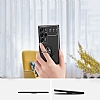 Eiroo Liquid Ring Samsung Galaxy S22 Ultra 5G Standl Siyah Silikon Klf - Resim: 8