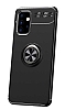 Eiroo Liquid Ring Samsung Galaxy A32 4G Standl Siyah Silikon Klf