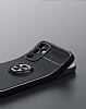 Eiroo Liquid Ring Samsung Galaxy A54 Standl Siyah Silikon Klf - Resim 5