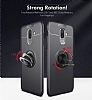 Eiroo Liquid Ring Samsung Galaxy J6 Plus Standl Krmz-Siyah Silikon Klf - Resim: 2