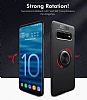 Eiroo Liquid Ring Samsung Galaxy S10 Plus Standl Siyah Silikon Klf - Resim: 6
